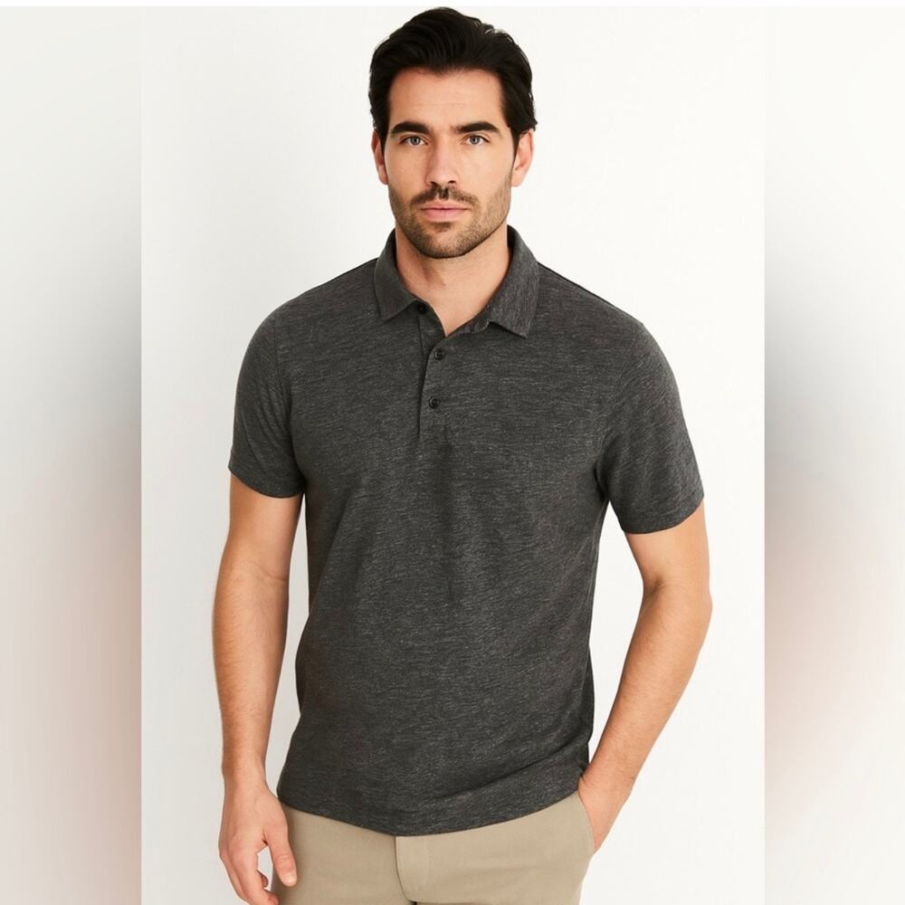 Men’s Lucky Brand Charcoal Polo Shirt Large